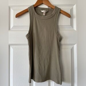 Banana Republic Sage Ribbed Racer Tank Size XS
